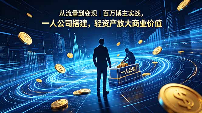 从流量到变现｜百万博主实战，一人公司搭建，轻资产放大商业价值-网创项目总站