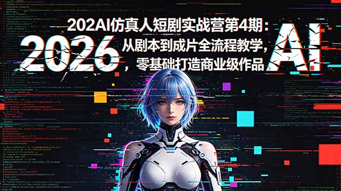 2026AI仿真人短剧实战营第4期：从剧本到成片全流程教学，零基础打造商业级作品-网创项目总站