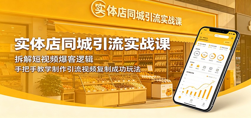 实体店同城引流实战课：拆解短视频爆客逻辑，手把手教学制作引流视频复制成功玩法-网创项目总站