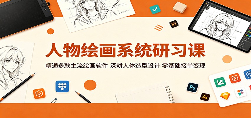 人物绘画系统研习课：精通多款主流绘画软件，深耕人体造型设计，零基础接单变现-网创项目总站