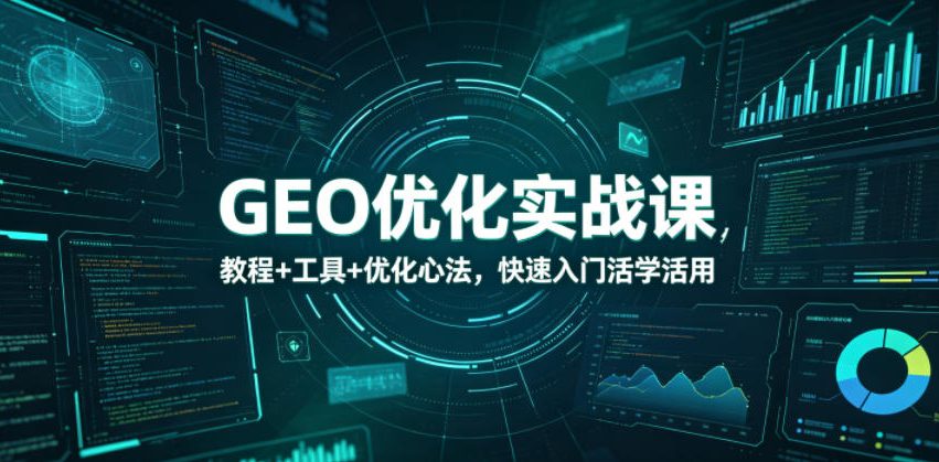 GEO优化实战课，教程+工具+优化心法，快速入门活学活用-网创项目总站