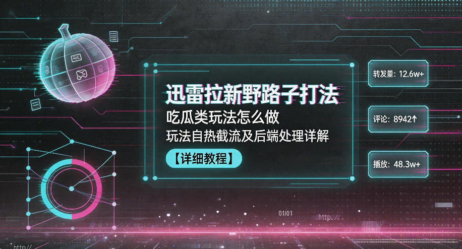 迅雷拉新野路子打法,吃瓜类玩法怎么做,玩法自热截流及后端处理详解-网创项目总站