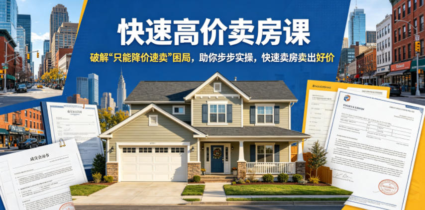 快速高价卖房课，破解“只能降价速卖”困局，助你步步实操，快速卖房卖出好价(更新2026)-网创项目总站