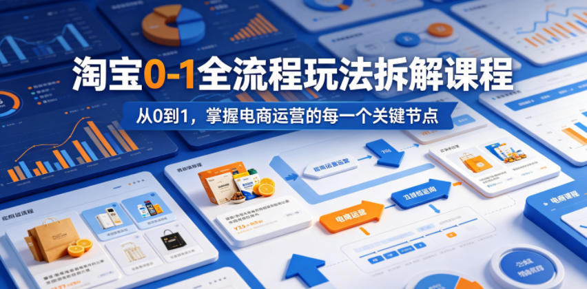 淘宝0-1全流程玩法拆解课程，从0到1，掌握电商运营的每一个关键节点-网创项目总站