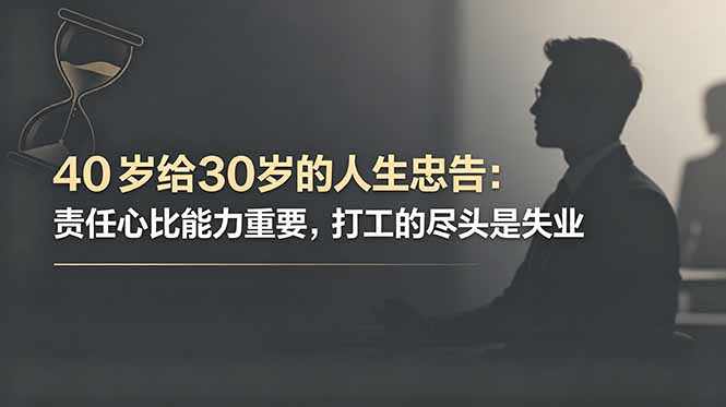 付费文章：40岁给30岁的人生忠告：责任心比能力重要，打工的尽头是失业-网创项目总站