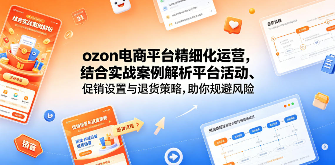 ozon电商平台精细化运营，结合实战案例解析平台活动、促销设置与退货策略，助你规避风险、提升销量-网创项目总站