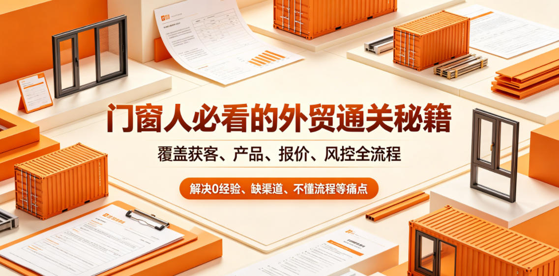 门窗人必看的外贸通关秘籍，块覆盖获客、产品、报价、风控全流程，解决0经验、缺渠道、不懂流程等痛点-网创项目总站