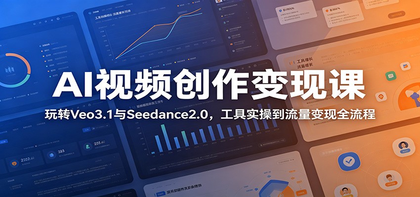 AI视频创作变现课：玩转Veo3.1与Seedance2.0，工具实操到流量变现全流程-网创项目总站