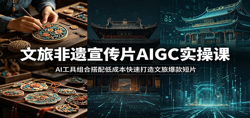 文旅非遗宣传片AIGC实操课：AI工具组合搭配低成本快速打造文旅爆款短片-网创项目总站