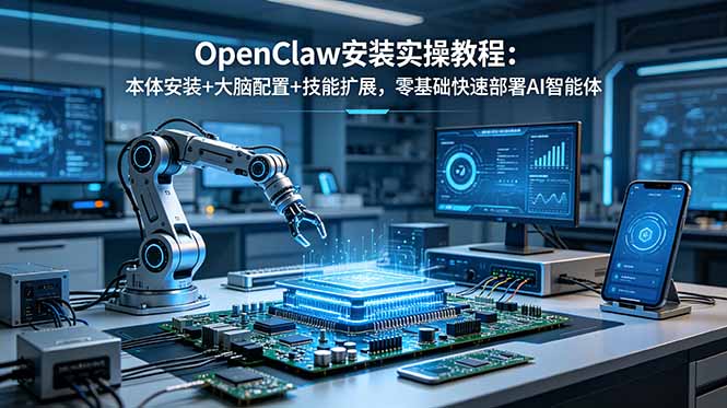 OpenClaw安装实操教程：本体安装+大脑配置+技能扩展，零基础快速部署AI智能体-网创项目总站