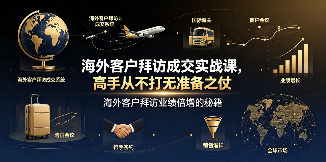 海外客户拜访成交实战课，高手从不打无准备之仗，海外客户拜访业绩倍增的秘籍-网创项目总站