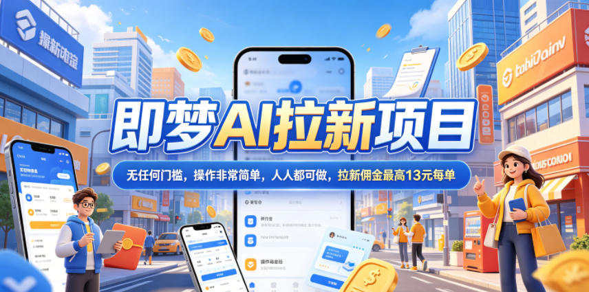 2026年即梦AI拉新项目最新玩法，无任何门槛，操作非常简单，人人都可做，拉新佣金最高13米每单(更新6月24日)-网创项目总站