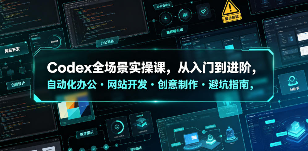 Codex全场景实操课，从入门到进阶，自动化办公・网站开发・创意制作・避坑指南，全流程教学-网创项目总站