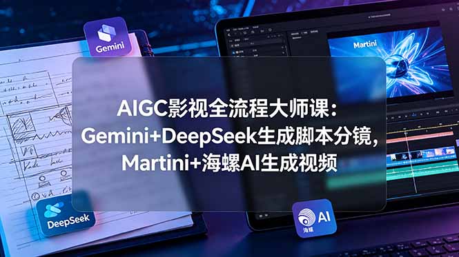AIGC影视全流程大师课：Gemini+DeepSeek生成脚本分镜，Martini+海螺AI生成视频-网创项目总站