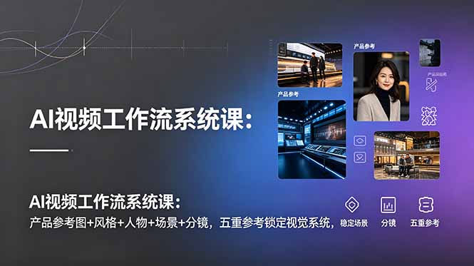 AI视频工作流系统课：产品参考图+风格+人物+场景+分镜，五重参考锁定视觉系统，稳定产出高质量视频-网创项目总站