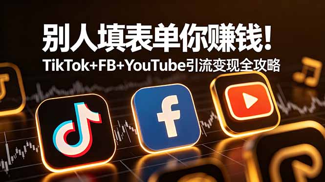 别人填表单你赚钱！TikTok+FB+YouTube 引流变现全攻略【原创双语字幕】-网创项目总站