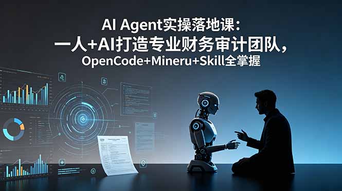 AI Agent实操落地课：一人+AI打造专业财务审计团队，OpenCode+Mineru+Skill全掌握-网创项目总站