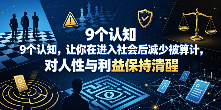 付费文章：9个认知，让你在进入社会后减少被算计，对人性与利益保持清醒-网创项目总站