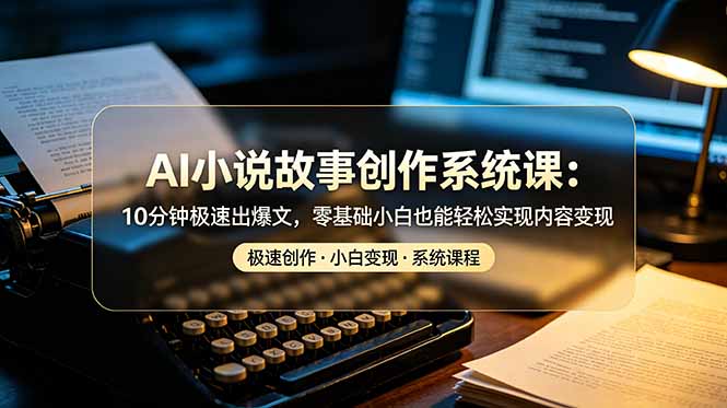 AI小说故事创作系统课：10分钟极速出爆文，零基础小白也能轻松实现内容变现-网创项目总站
