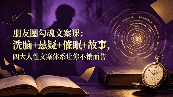 朋友圈勾魂文案课：洗脑+悬疑+催眠+故事，四大人性文案体系让你不销而售-网创项目总站