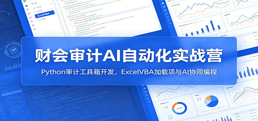 财会审计AI自动化实战营：Python审计工具箱开发，ExcelVBA加载项与AI协同编程-网创项目总站