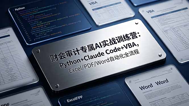 财会审计专属 AI实战训练营-更新：Python+Claude Code+VBA，Excel/PDF/Word自动化全流程-网创项目总站