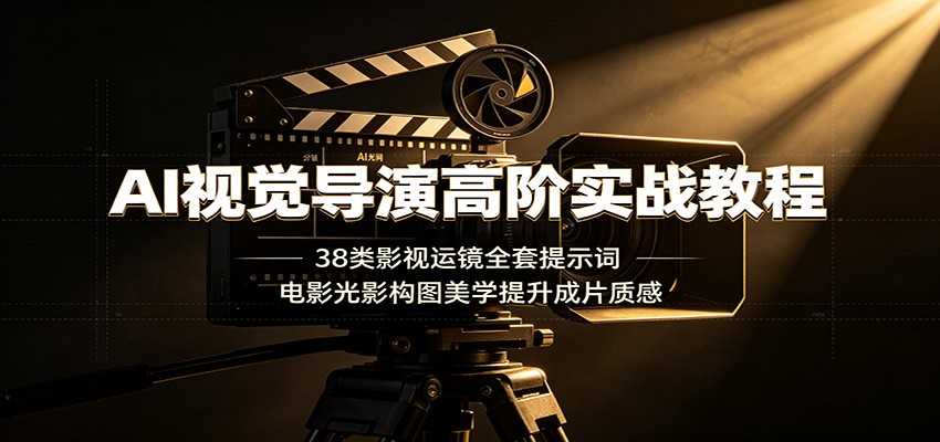 AI视觉导演高阶实战教程:38类影视运镜全套提示词,电影光影构图美学提升成片质感-网创项目总站