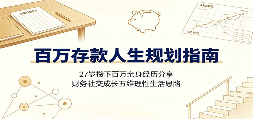 百万存款人生规划指南:27岁攒下百万亲身经历分享,财务社交成长五维理性生活思路-网创项目总站