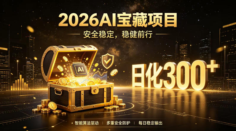 2026AI安全掘金项目，日化稳定300+，无需人为干预操作，当天见收益，操作简单【揭秘】-网创项目总站