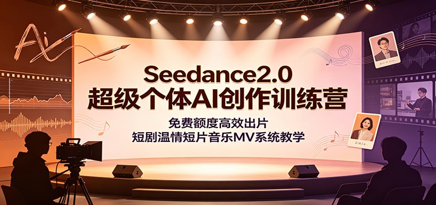 Seedance2.0超级个体AI创作训练营:免费额度高效出片,短剧温情短片音乐MV系统教学-网创项目总站