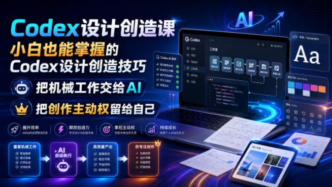 Codex设计创造课，小白也能掌握的Codex设计创造技巧，把机械工作交给AI，把创作主动权留给自己-网创项目总站