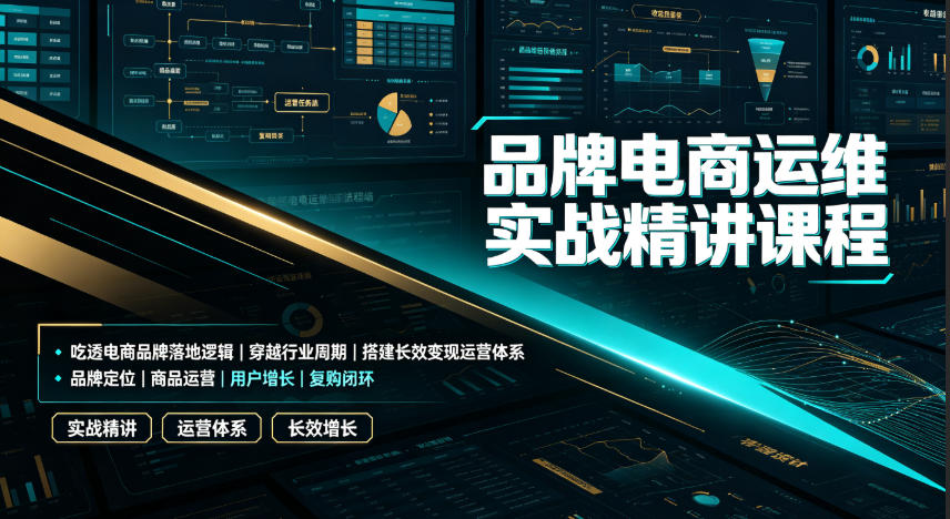 品牌电商运维实战精讲课程｜吃透电商品牌落地逻辑、穿越行业周期、搭建长效变现运营体系-网创项目总站
