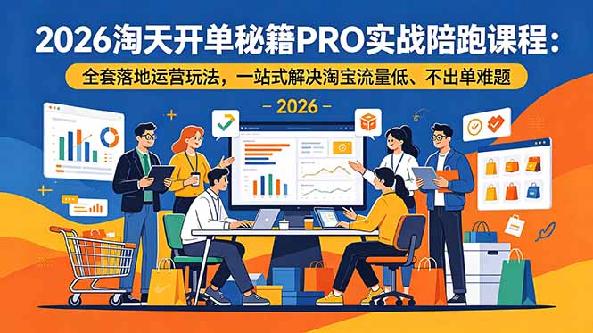 2026淘天开单秘籍PRO实战陪跑课程-更新：全套落地运营玩法，一站式解决淘宝流量低、不出单难题-网创项目总站