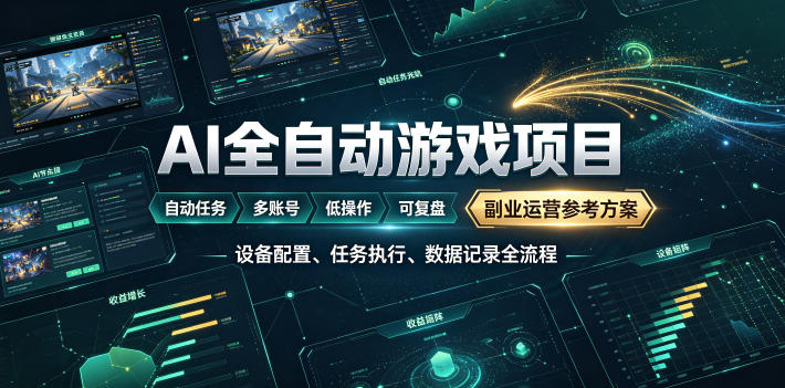 AI全自动游戏躺賺副业：日入几百，稳定运行三年的项目！【揭秘】-网创项目总站