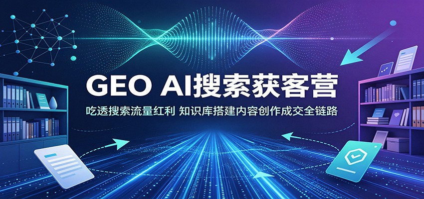 GEO AI搜索获客营：吃透搜索流量红利，知识库搭建内容创作成交全链路-网创项目总站