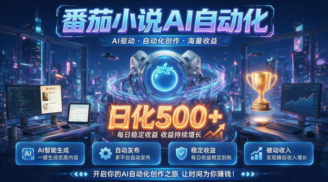 小白可做番茄AI，居家轻创业，每日稳赚500➕，普通人低门槛轻松线上增收【揭秘】-网创项目总站