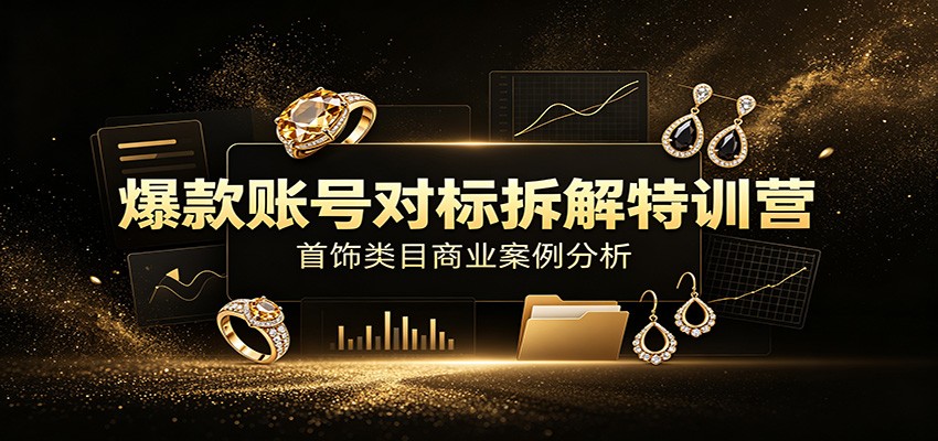 爆款账号对标拆解特训营:首饰类目商业案例分析,配套完整资料内容-网创项目总站