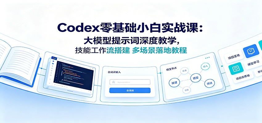 Codex零基础小白实战课:大模型提示词深度教学,技能工作流搭建多场景落地教程-网创项目总站