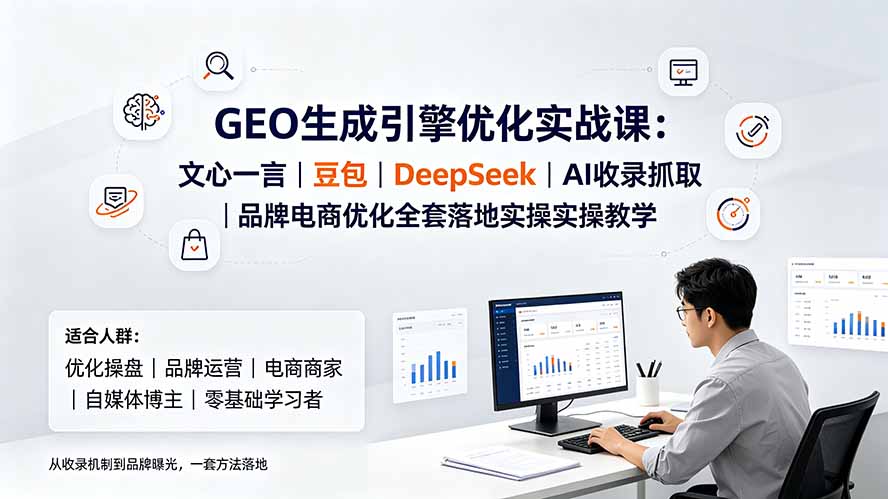 GEO生成引擎优化实战课:文心一言|豆包|DeepSeek|AI收录抓取|品牌电商优化全套落地实操教学-网创项目总站