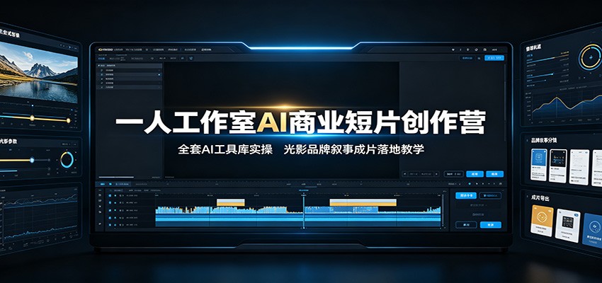 一人工作室AI商业短片创作营：全套AI工具库实操，光影品牌叙事成片落地教学-网创项目总站