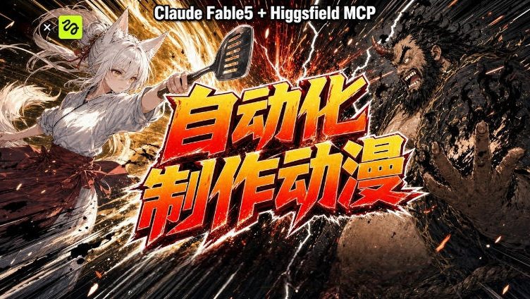 AI自动化动漫制作！Claude Fable 5接入Higgsfield MCP，直接生成完整创意内容-网创项目总站