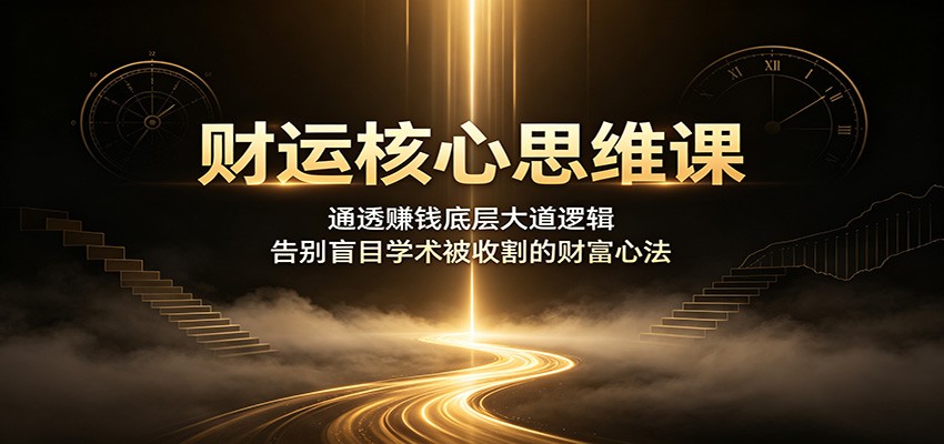 财运核心思维课：通透赚钱底层大道逻辑，告别盲目学术被收割的财富心法-网创项目总站
