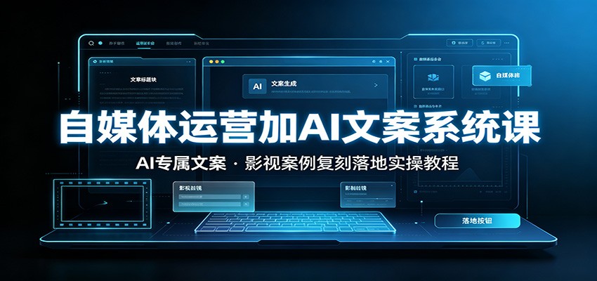 自媒体运营加AI文案系统课：：AI专属文案，影视案例复刻落地实操教程-网创项目总站