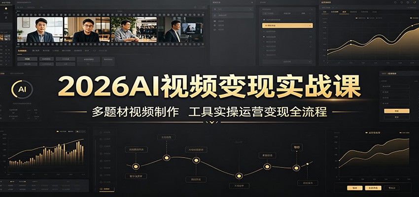 2026AI视频变现实战课：多题材视频制作，工具实操运营变现全流程-网创项目总站
