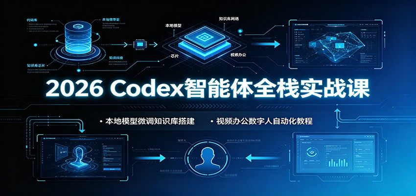 2026 Codex智能体全栈实战课：本地模型微调知识库搭建，视频办公数字人自动化教程-网创项目总站
