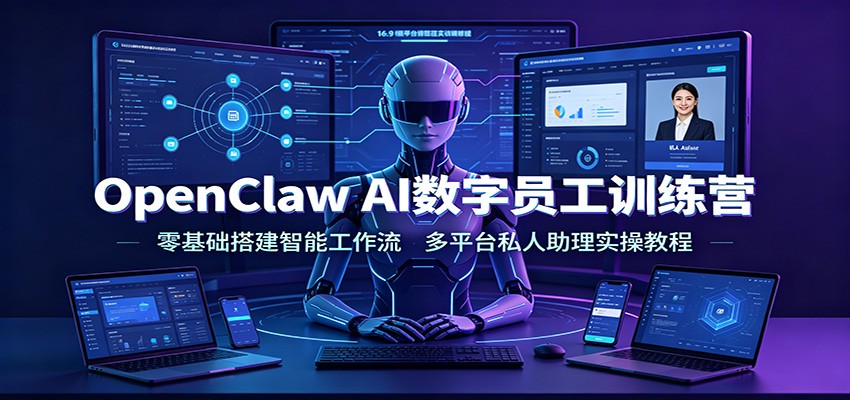 OpenClaw AI数字员工训练营：零基础搭建智能工作流，多平台私人助理实操教程-网创项目总站