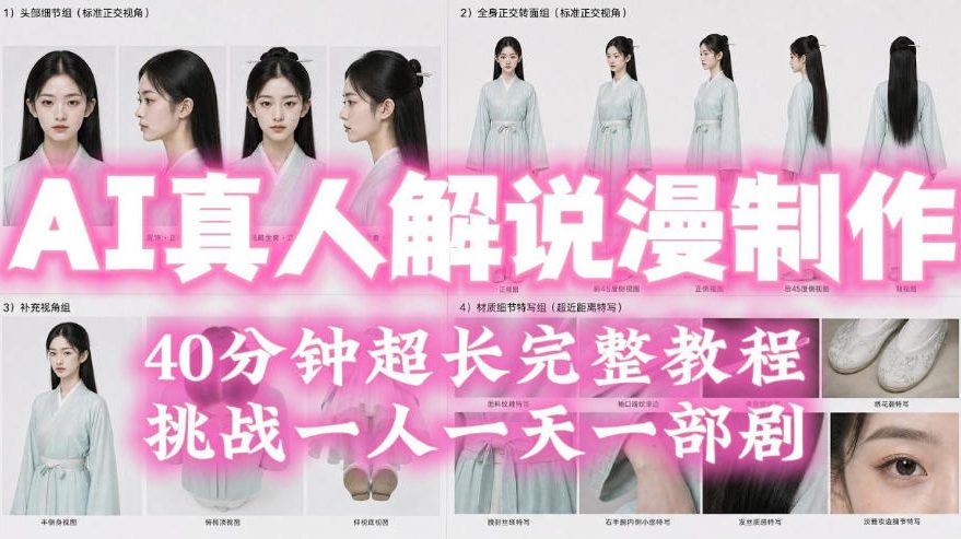 2026年AI真人解说漫剧自动批量化制作教程，40分钟超长完整，自动批量化制作，挑战一人一天一部剧！-网创项目总站