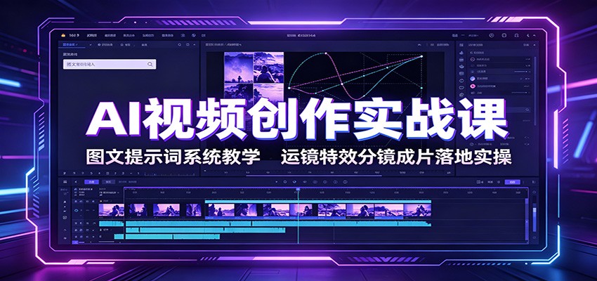 AI视频创作实战课：图文提示词系统教学，运镜特效分镜成片落地实操-网创项目总站