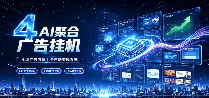 全域广告流量聚合，AI无人挂机稳赚佣金，打造长期稳定被动收入副业-网创项目总站