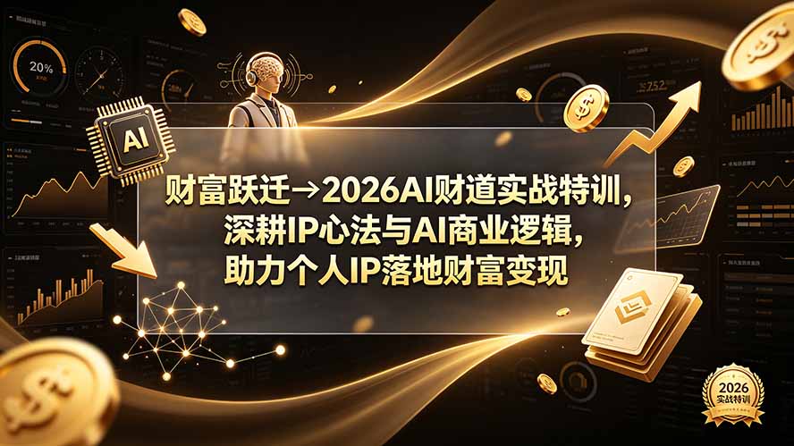 财富跃迁→2026AI财道实战特训，深耕IP心法与AI商业逻辑，助力个人IP落地财富变现-网创项目总站